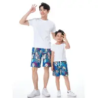 在飛比找ETMall東森購物網優惠-親子兒童短褲父子一家三口運動套裝休閑度假跑步漂流速干沙灘褲