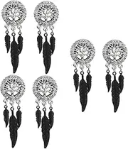 [SHERCHPRY] 6 Pcs Taper Screw Fit Tunnel Plug Jewelry Club Tunnel Gauges Steel Flesh Tunnels Ear Set