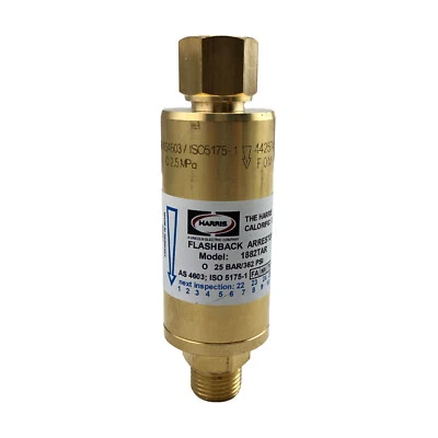 Harris High Flow Flash Back Arrestor - Regulator End - Oxygen FlashBack