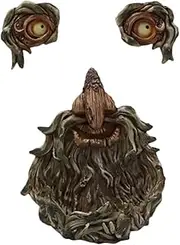 ROMISBABA Luminous Tree Face Garden Decor Resin Tree Face Decor Bird Feeder for Outdoor