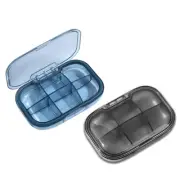2 Pack 6 Compartment Pill Box, Moisture Proof Pill Case, Travel Pill Organize...