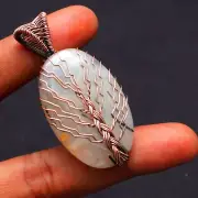 Tree Of Life Black Rutile Gemstone Copper Wire Wrapped Pendant Jewerly BP 325