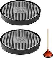 Toilet Plunger Holders, 2 Pcs Plunger Tray, Drip Tray Pads for Toilet Sink, Used for Dries Quickly for Kitchens & Bathrooms(Black)