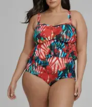 TS Plus Size Taking Shape Colourful Bikini Top with Removable Straps Size 16