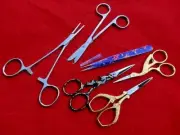 6 Pieces_Gripper,GOLD PLATED SCISSORS+Snip Scissors+Tweezers_Embroidery/sewing