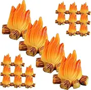 20pcs Fire Ornaments Torch Pit Micro Landscape Accessories Pretend Campfire Miniature Fire Campfire Model Forest Camp Fire Bonfire Party Supplies Campfire Accessories Resin