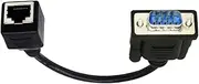 RS232 to RJ45 Adapters 9Pin Connectors Female & Male to RJ45 Female Cat5 Ethernets Extenders Cable 15cm