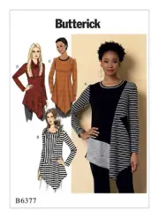 Butterick Sewing Pattern B6377 Misses Tunics Pullover Asymmetrical Sizes 6-14 UC