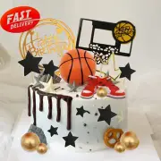 16 PCS Basketball Cake Toppers, Basketball Party Decorations for Boy's Birthday