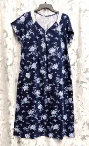 S M LONG SOFT COTTON BLEND FLORAL BIRDS KNIT CROFT & BARROW GOWN NIGHTGOWN NEW