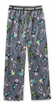Minecraft Boys Grey Printed Pajama Pant Set Size 4/5 6/8 10/12 14/16 $24