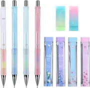 Mechanical Pencil, 4 Pieces 0.9 Mm Mechanical Pencils with 4 Tubes 2B Lead Refi