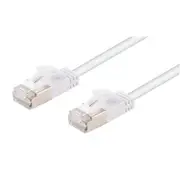 Dynamix PLSSW-C6A-3 Cat6A RJ45 Patch Lead - 3m - White S/FTP - Shielded - 10G - 34AWG - Ultra-Slim - Gold Plated - PoE 802.3af [PLSSW-C6A-3]