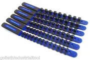 6 GOLIATH INDUSTRIAL ABS SOCKET RAIL HOLDER ORGANIZER W/HANDLE 1/4 3/8 1/2" BLUE