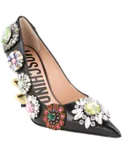 Moschino Bejeweled Leather Pump