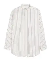 AMI Wingtip Collar Oversized Shirt FR32,FR34,FR36,FR38,FR40 White/Blue Notes/Navy Blue