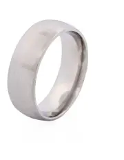 [Cudworth] Brushed Stainless Steel Ring with Frosted Square Wrap Around Pattern in Silver