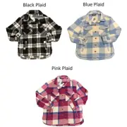 Member's Mark Girl's Long Sleeve Relaxed Fit Button Up Plaid Shacket