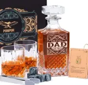 Gifts for Men Dad Father's Day, Whiskey Decanter Set with 2 Glasses, Unique C...