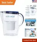 Space-Efficient 10-Cup Water Filter Pitcher - Removes Contaminants & BPA
