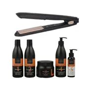 Cabello Silk Smooth Styler (Black) + Cabello Complete Hair Care Treatment 'Keep Me Hot' - Combo