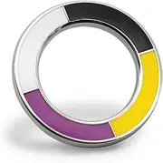 [Compoco] Non binary Pride Pin LGBTQIA Circle Flag An Enamel Pin Decoration For Clothes And Bags, Nickel, no gemstone