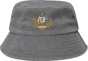 [Generic] Australia Coat of Arms Bucket Hat Australia National Emblem Cowboy Denim Fisherman Hat Australian Sun Cap