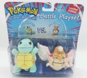 Pokemon Squirtle vs Spearow Glitter Plush Battle Playset Sealed Vintage 1999