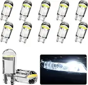 MAEZOE 10-Pack 194 LED Bulbs White, T10 Interior Led Lights Bulb for Cars, 168 2825 T10 W5W 6000K 3030 Bright Chips LED Replacement Bulb for License Plate Lights, Dome Map Light, Courtesy Light Bulbs