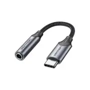 Vention BGMHA USB-C to 3.5mm Earphone Adapter - 10cm - Gray DAC - Aluminum Alloy