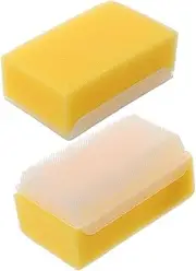 Vaguelly 2pcs Sensory Training Device Hair Scrubber Exfoliating Brush Sensory Hairbrush Bath Bath Scrubber Newborn Brush Yellow Sponge