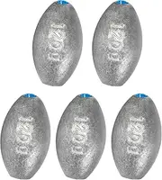 BLUEWING Egg Sinkers Fishing Weights Oval Shaped Fishing Sinkers Lead Fishing Sinker for Saltwater Fishing，1/8 oz to 7 oz