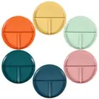 6Pcs Divided Dinner Plates 3 Compartment Unbreakable Dinner Diet Plates RoIqB