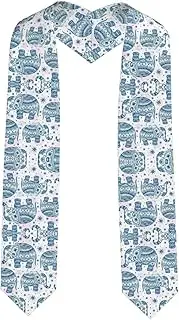[SKKNT] Boho Elephant Print Graduation Shawl Stole For Academic Commencements Honor Sash Congratulations Gift