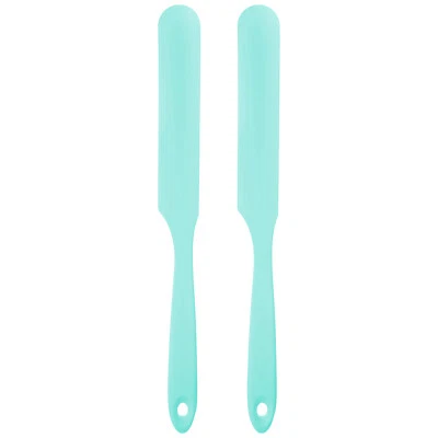 2Pcs Silicone Spatula Scraper 9.45" Reusable Non-Stick Spatulas Light Blue