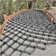Gravel Ground Grid Steep Slope Driveway Stabilization Grids 2" Thick, Permeable Pavers for Front/Back Yard, Pea Stones Landscaping Parking Lots Garden(3x4m/10x13ft)