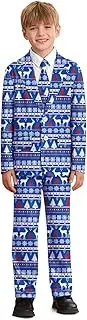 [IIMMER] Christmas Boys Warm Funny 3 Piece Suits with Jacket, Pants & Tie 5-14 Years