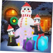 Rocinha Christmas Inflatable Snowman with Penguins Christmas Blow Up Yard