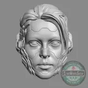 Cyborg Cyperpunk Sci-Fi Dystopia Post Apoc female custom head for action figures