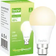 12W Light Bulb FRESHIN Bayonet B22 100 Watt Equivalent LED Light Bulbs 4000K Nature White 1100lm CRI 80+, Non-Dimmable, No Flicker, Long Lasting