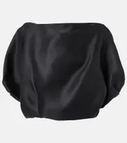 [Khaite] Khaite Niles silk gazar top AU 16 black