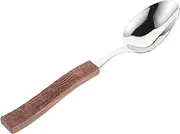 ULTECHNOVO Wood Handle Stainless Steel Serving Spoon Soup Rice Spoon Kitchen Utensil Multi-Functional