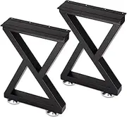 Taelakeni 16 Inch Metal Bench Coffee Table Legs, Set of 2, Black