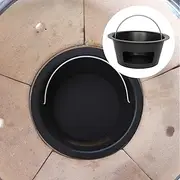 Ash Can with Foldable Handle for Kamado J Classic,Charcoal Ash Collector Must Haves Kamado Grill Accessories Carbon Steel Ash Pot High Temperature Resistance with Folding Handle Kamado Ash Basket