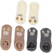 Yardenfun 3 Pairs coral fleece floor socks comfy socks for men Household Socks mens fleece socks Coral Fleece Socks comfy slippers for men Winter Crew Socks Soft Socks animal plate man