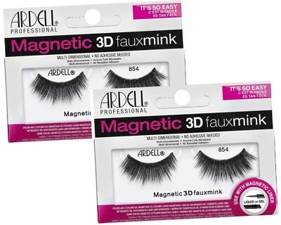 Ardell Professional False Eyelashes Magnetic 3D FAUX MINK 854 2pack Combo