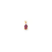 14K Yellow Gold 7x5mm Oval Ruby VS Real Diamond pendant