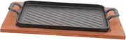 1 Set Thicken Iron Griddle and Tray for BBQ Grill Durable Metal Frying Pan for Camping Gas Grill and Outdoor Cooking for Steak Fish Vegetables and More
