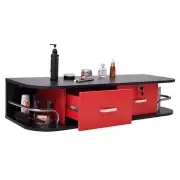 Wall Mount Barber Beauty Salon Equipment Styling Station w/ 2 Lockable Drawers