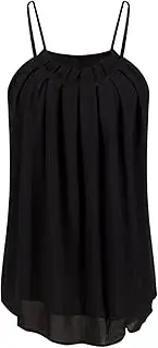[Jueshanzj] Womens Chiffon Vest Sleeveless Shirts Pleated Tank Tops